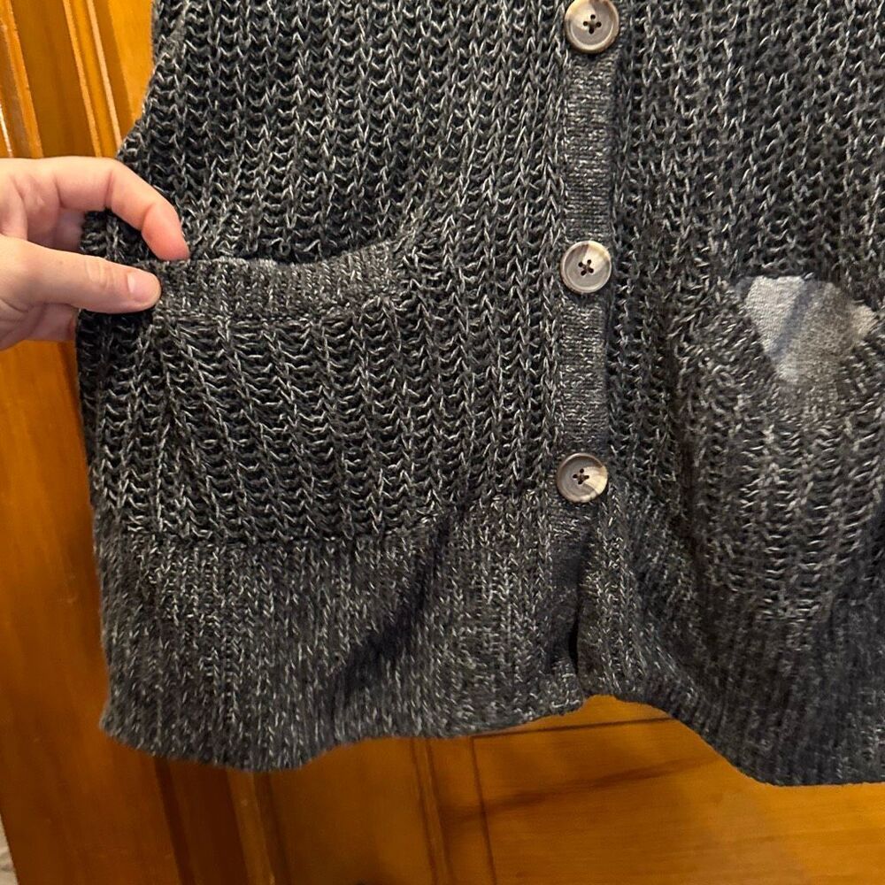 American Eagle Outfitters Charcoal Gray Knit Button-Up Cardigan - Picture 2 of 8